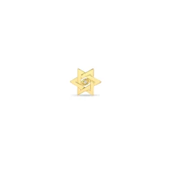 Gold & Diamond Marquise Eye Star Of David Stud