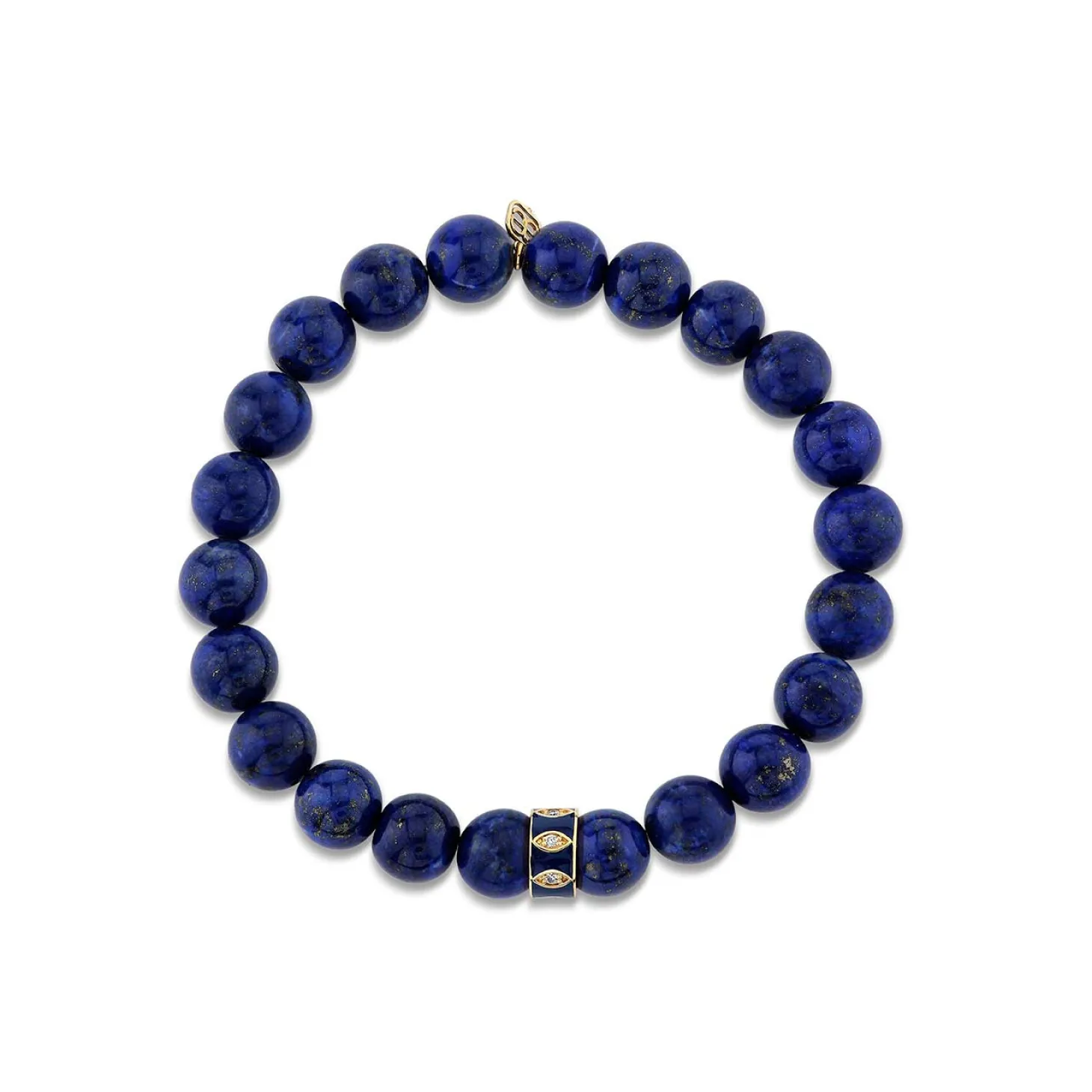 Gold & Diamond Marquise Eye Rondelle on Lapis