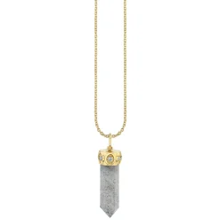 Gold & Diamond Marquise Eye Long Stone Charm