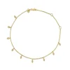 Gold & Diamond Marquise Fringe Anklet