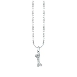 Gold & Diamond Medium Dog Bone Charm