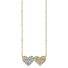 Gold & Diamond Medium Double Heart Necklace