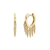 Gold & Diamond Medium Fringe Huggie Hoops