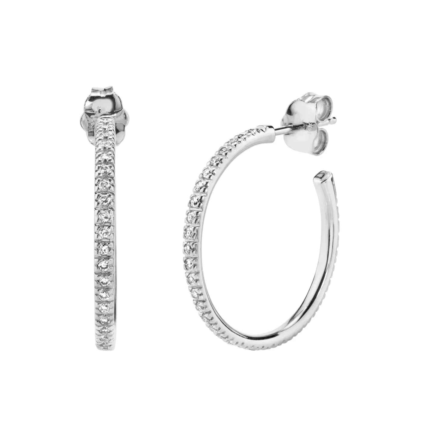 Gold & Diamond Medium Hoops