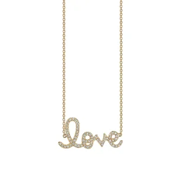 Gold & Diamond Medium Love Necklace