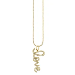 Gold & Diamond Medium Love Charm Necklace