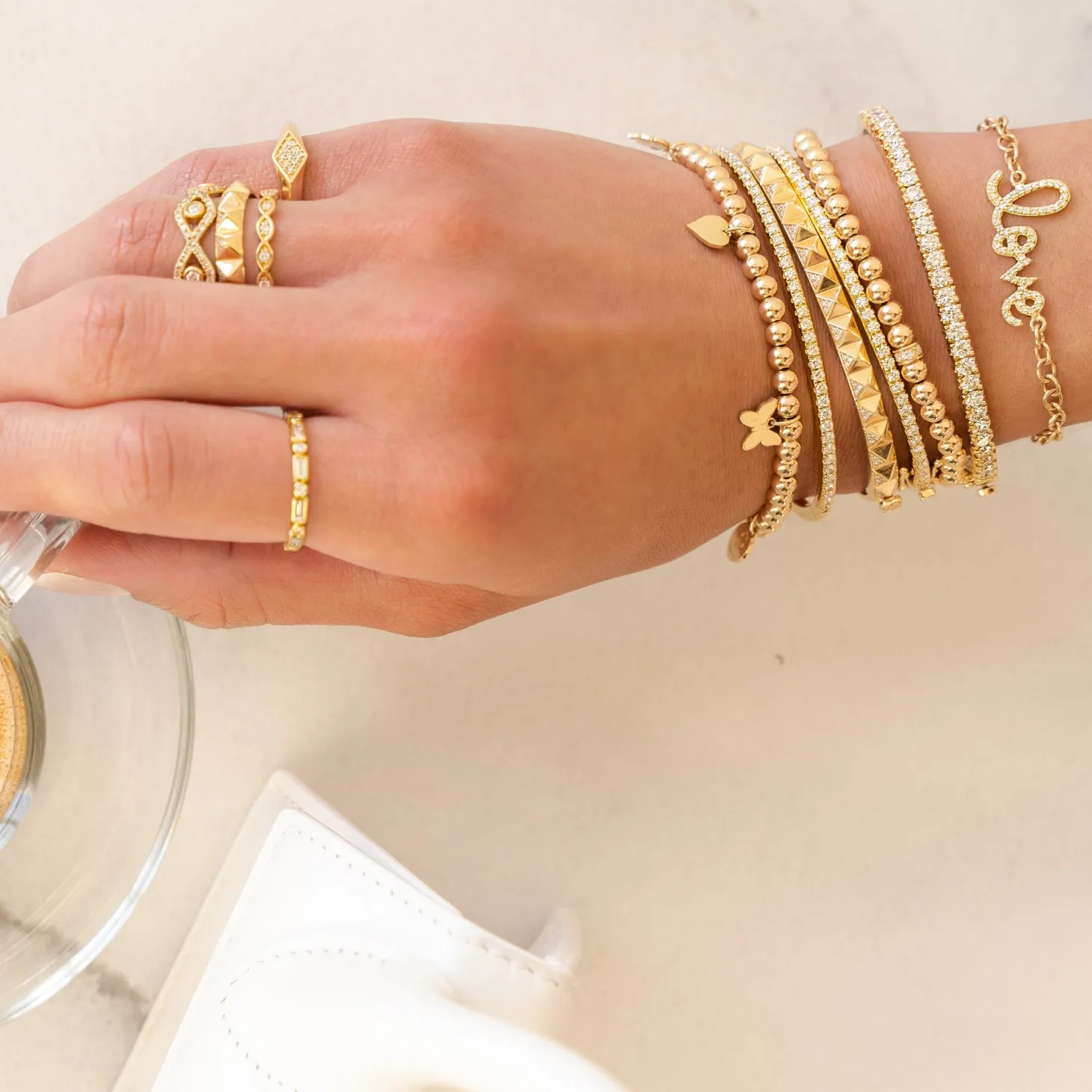 Gold & Diamond Medium Love Bracelet