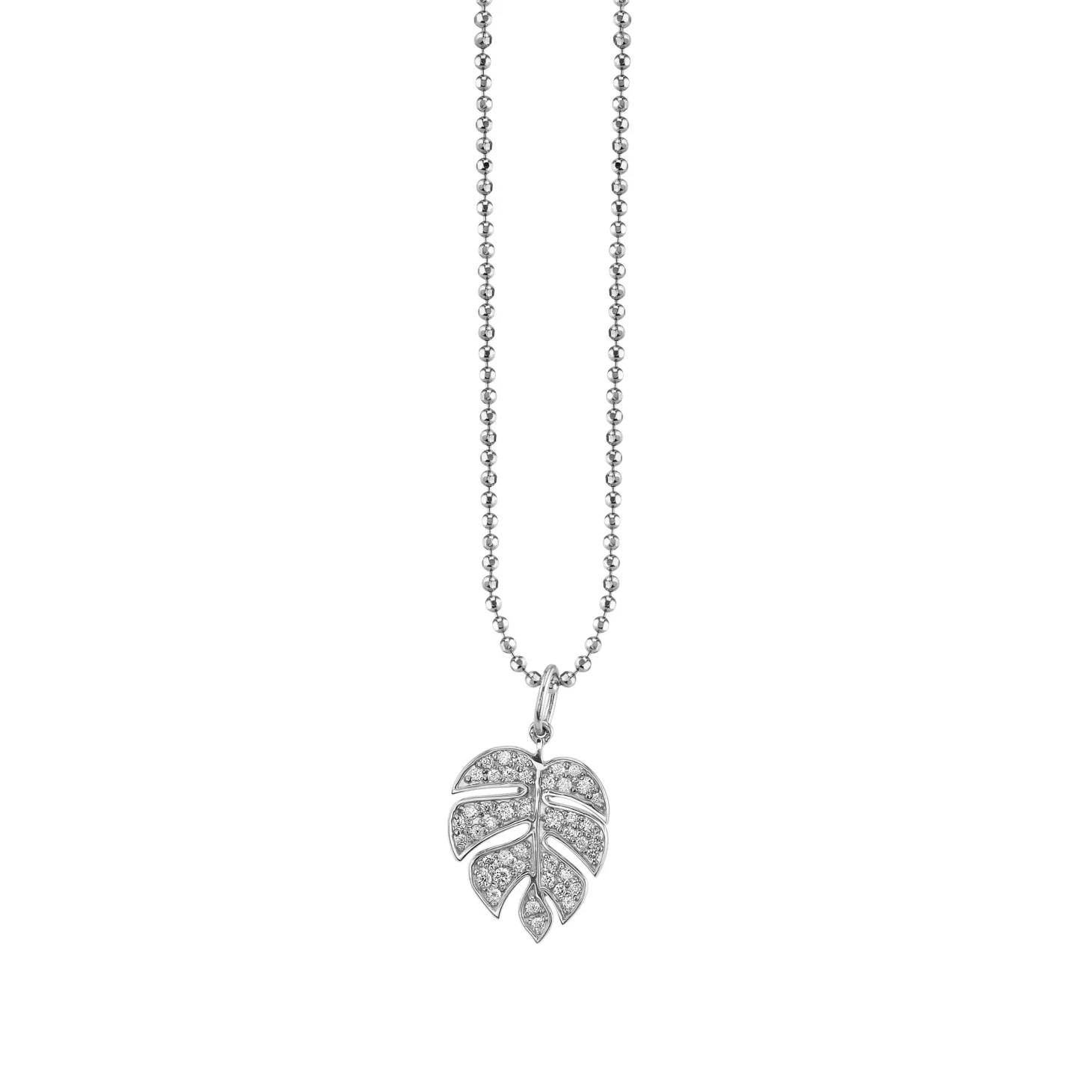 Gold & Diamond Medium Monstera Leaf Charm