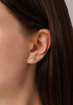 Gold & Diamond Mini Bezel Eye Stud