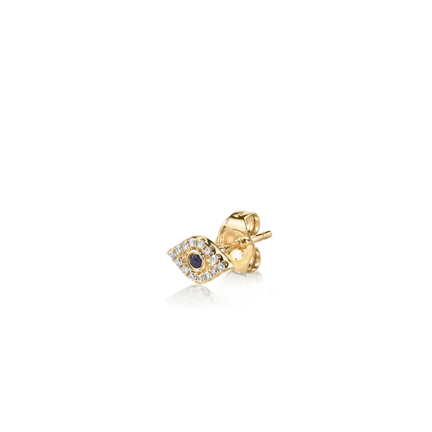 Gold & Diamond Mini Bezel Eye Stud