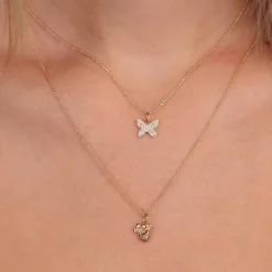 Gold & Diamond Mini Butterfly Charm