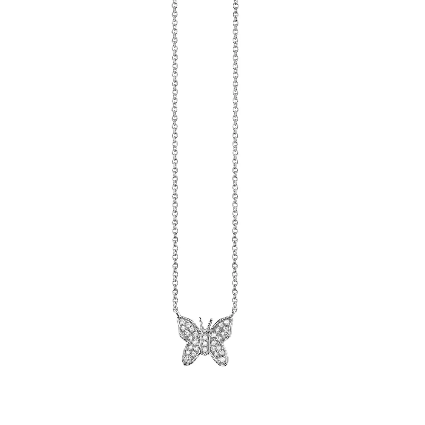 Gold & Diamond Mini Butterfly Necklace