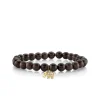 Gold & Diamond Mini Elephant on Brown Jasper