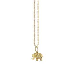 Gold & Diamond Mini Elephant Charm