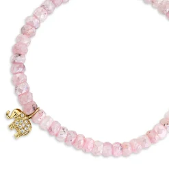 Gold & Diamond Mini Elephant on Mystic Pink Grapolite