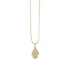 Gold & Diamond Mini Hamsa Charm