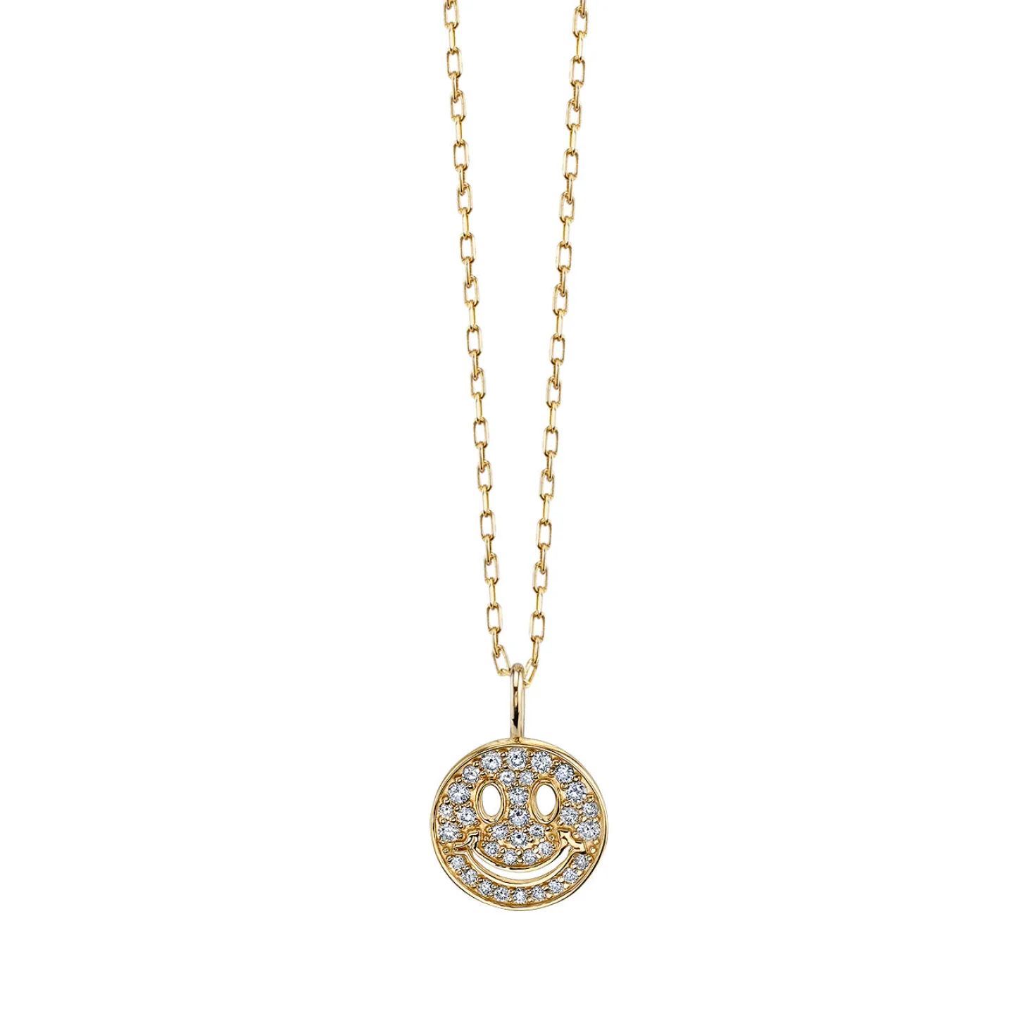 Gold & Diamond Mini Happy Face Charm