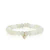 Gold & Diamond Mini Heart on White Moonstone