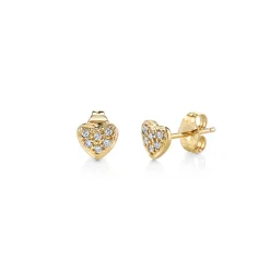 Gold & Diamond Mini Heart Stud
