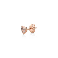 Gold & Diamond Mini Heart Stud