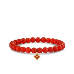 Gold & Diamond Mini Moroccan Flower on Carnelian