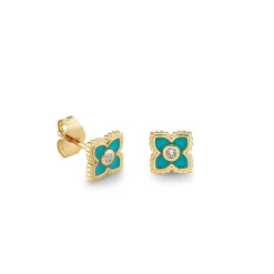 Gold & Diamond Mini Moroccan Flower Stud