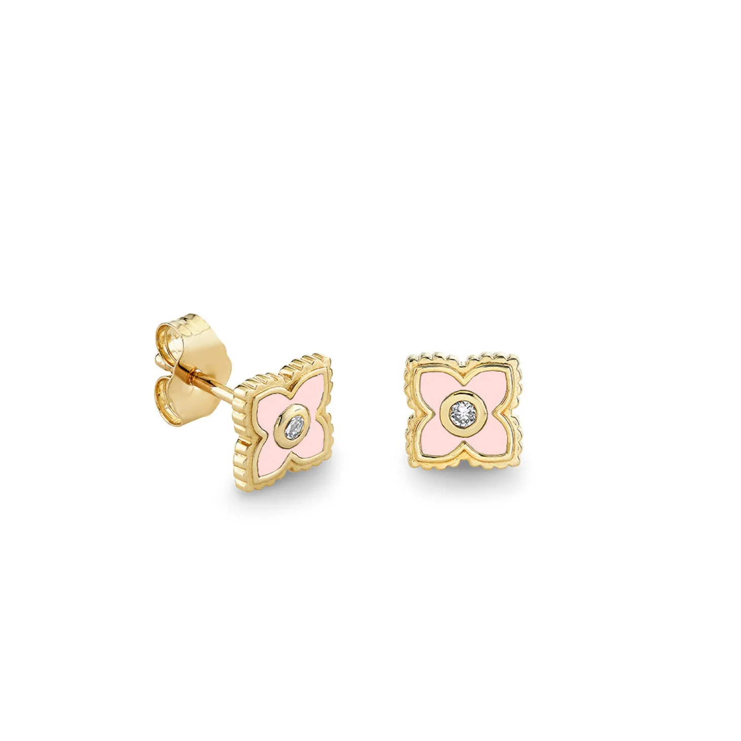 Gold & Diamond Mini Moroccan Flower Stud
