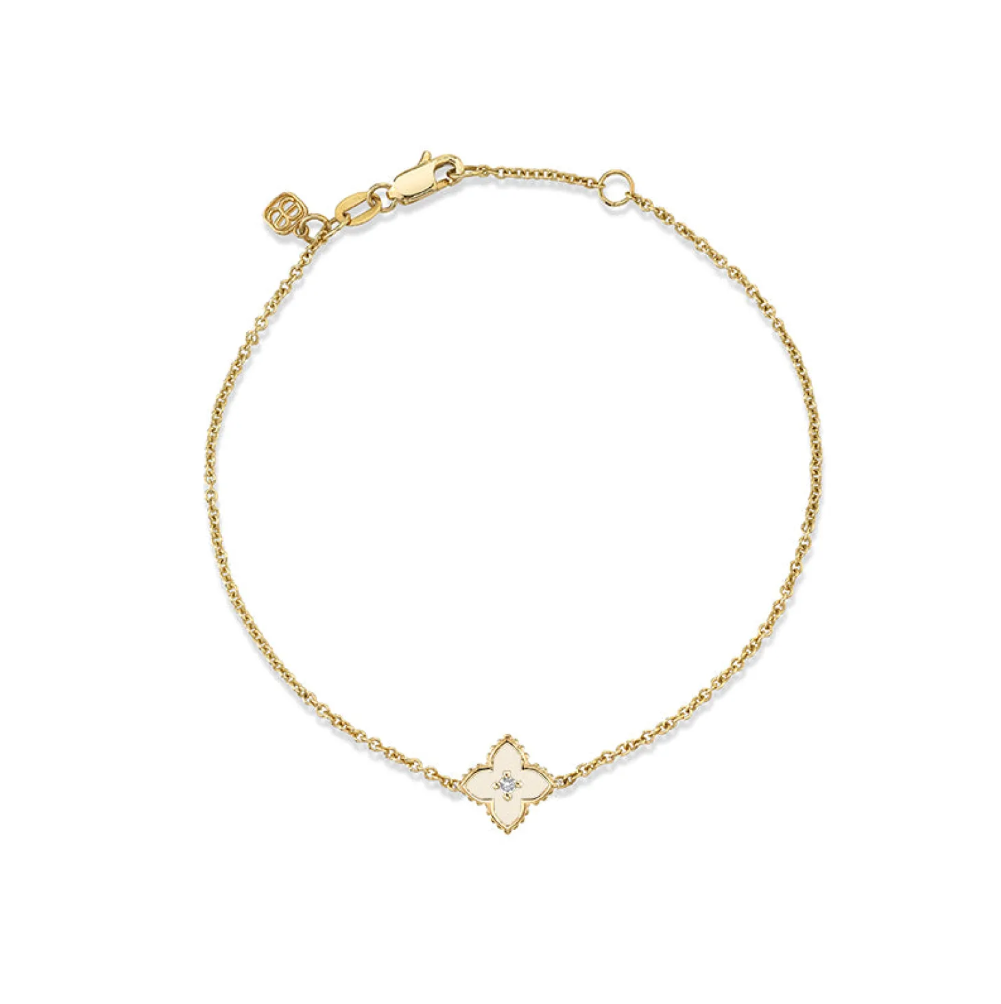 Gold & Diamond Mini Moroccan Flower Bracelet