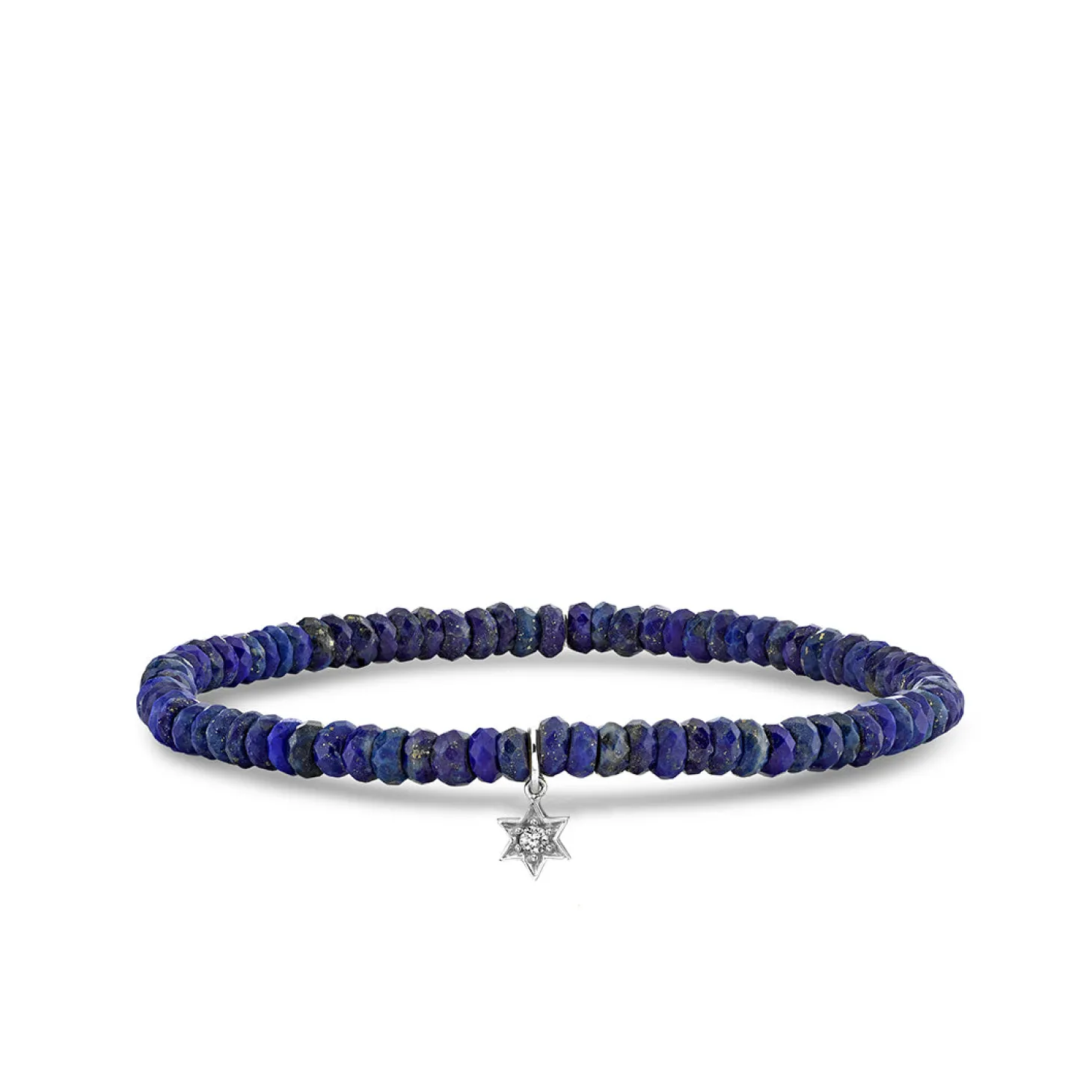 Gold & Diamond Mini Star Of David on Lapis