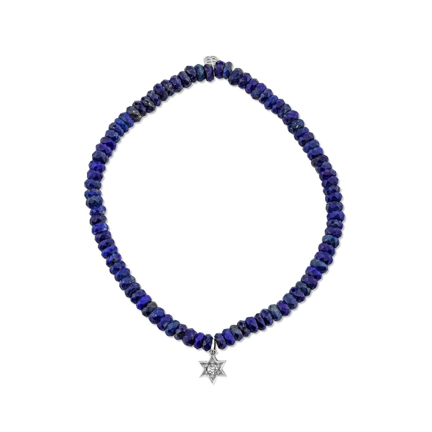 Gold & Diamond Mini Star Of David on Lapis