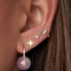 Gold & Diamond Mini Starburst Stud