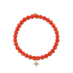 Gold & Diamond Mini Starburst on Peach Coral