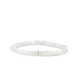 Gold & Diamond 4mm Cocktail Eternity Rondelle on Mother of Pearl Heishi