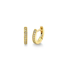 Gold & Diamond 6mm Huggie Hoop