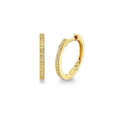 Gold & Diamond 12mm Huggie Hoop