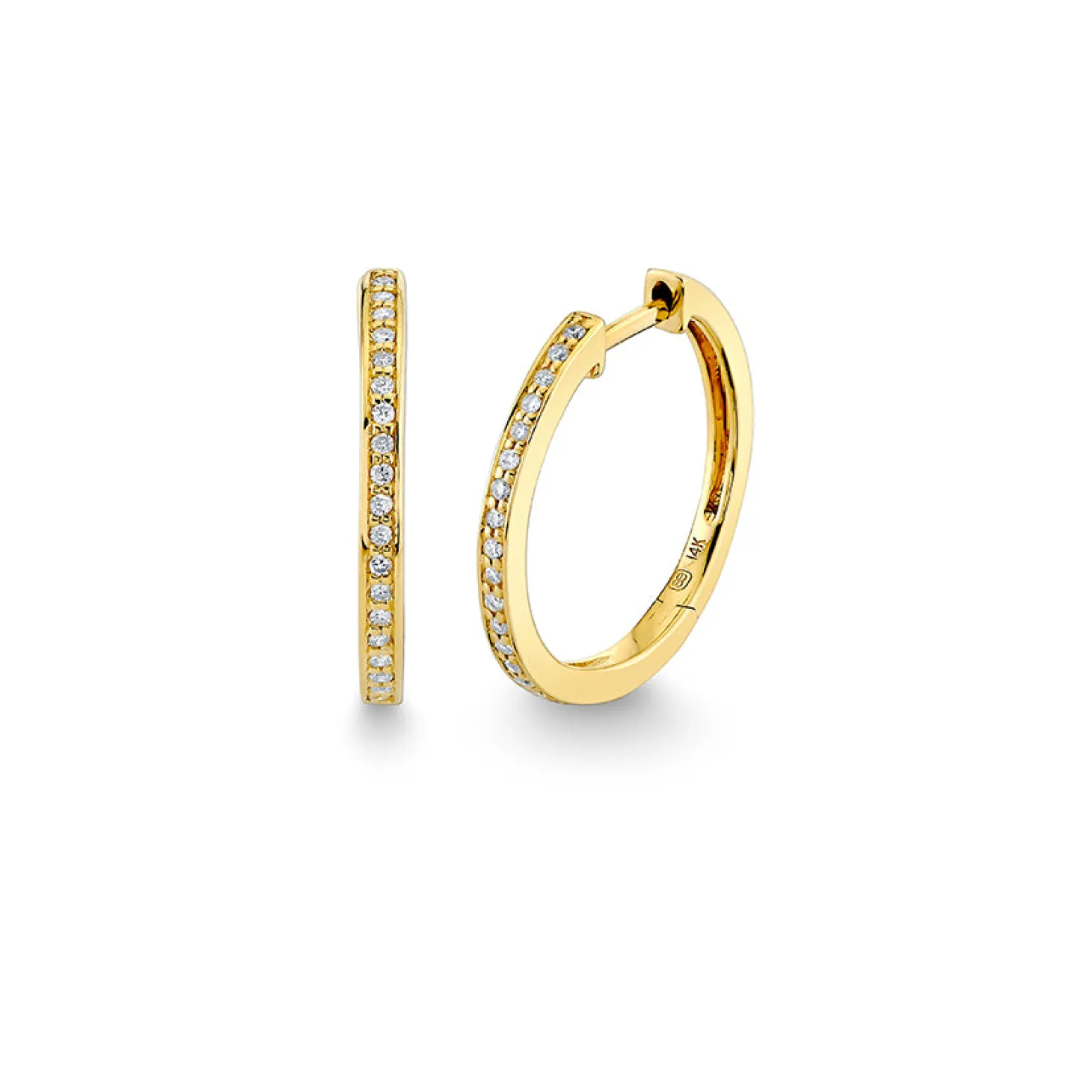 Gold & Diamond 13.5mm Huggie Hoop