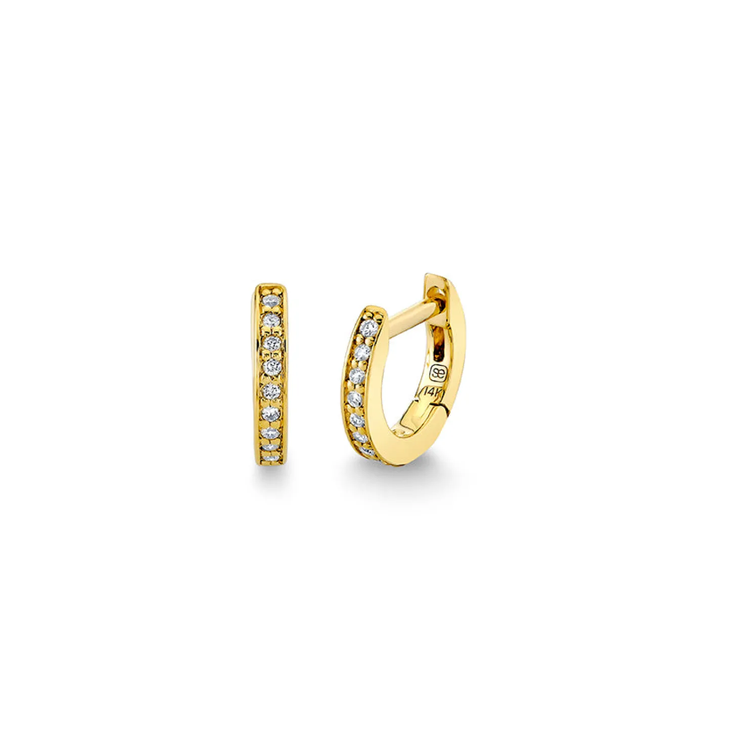 Gold & Diamond 6mm Huggie Hoop
