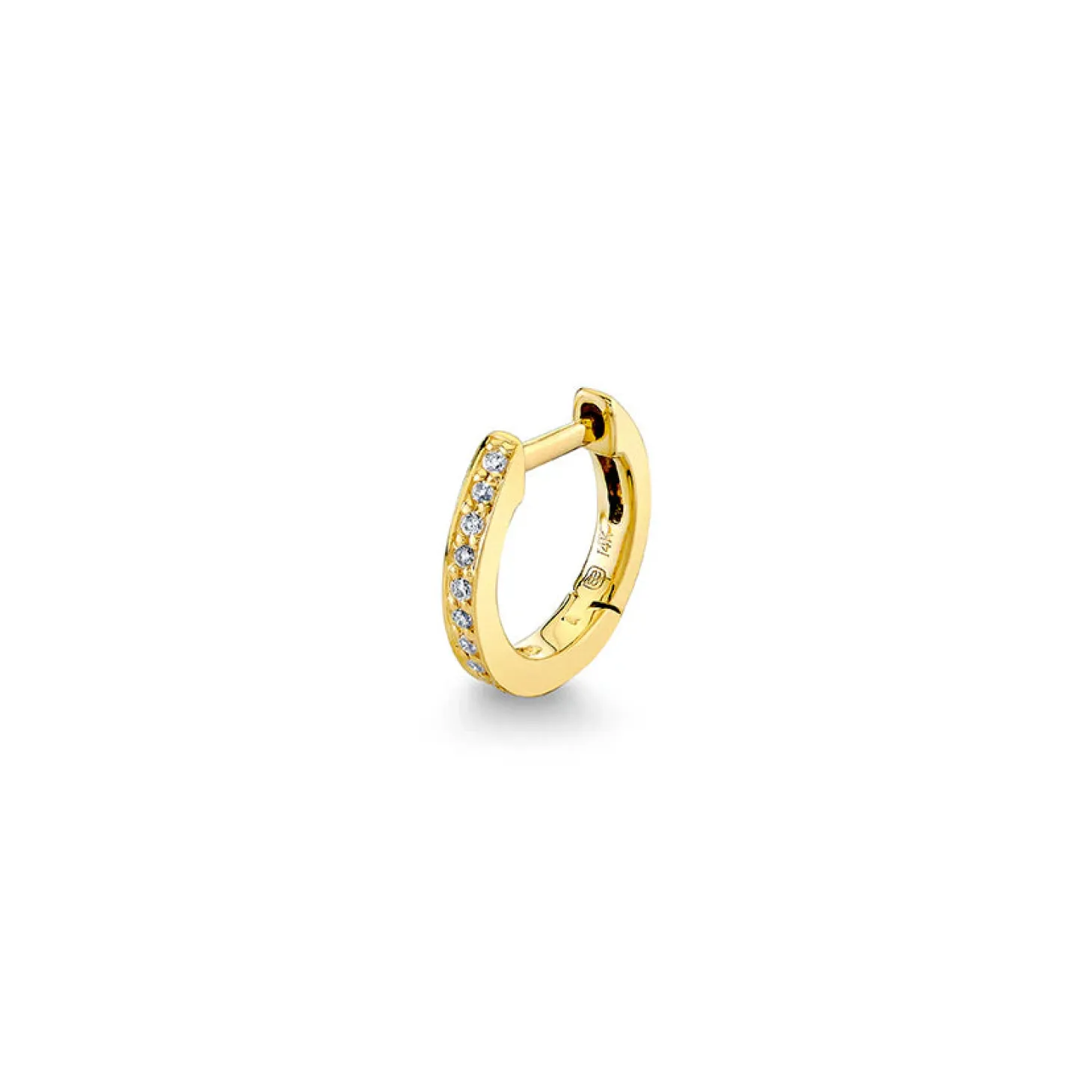 Gold & Diamond 7.5mm Huggie Hoop