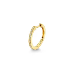 Gold & Diamond 12mm Huggie Hoop