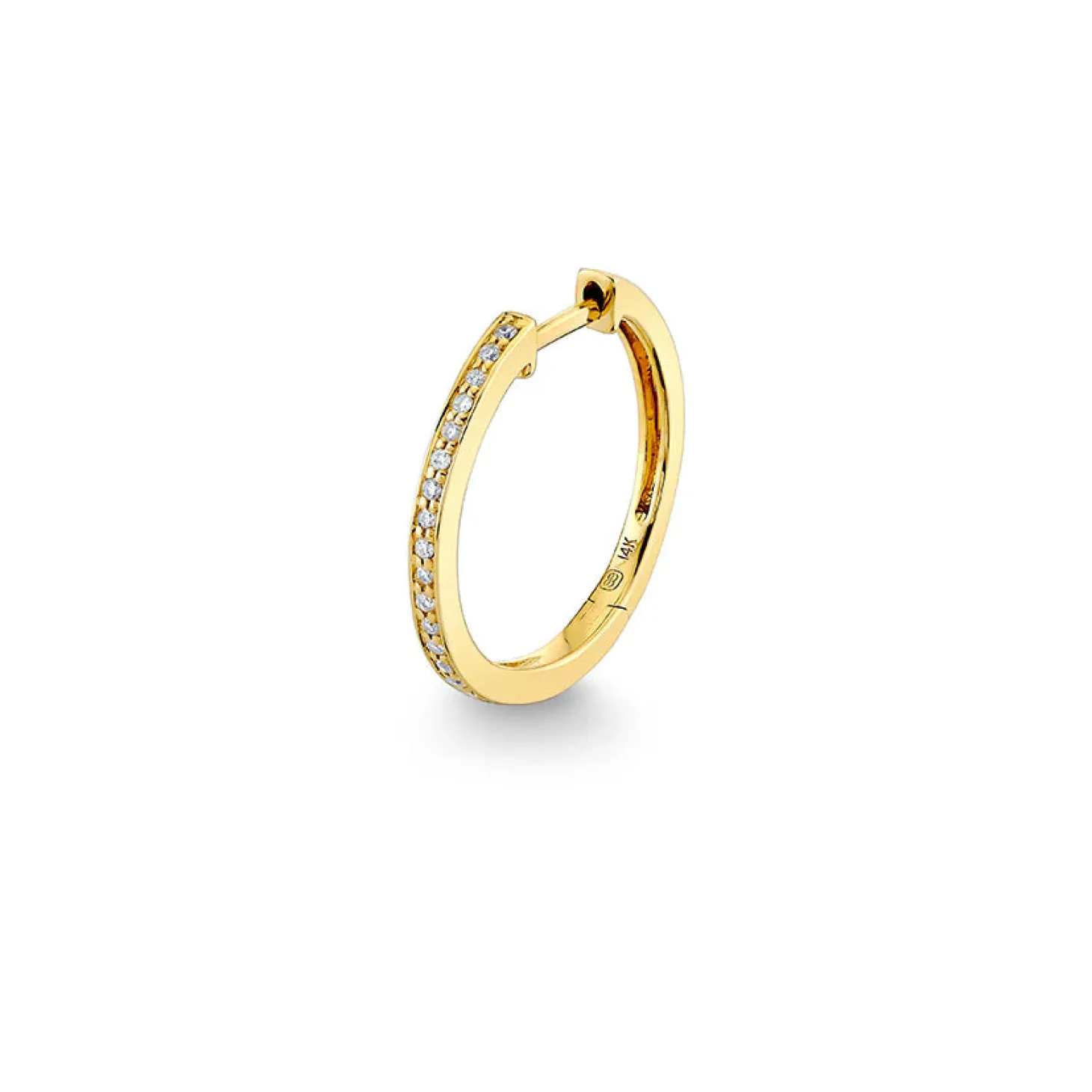 Gold & Diamond 13.5mm Huggie Hoop