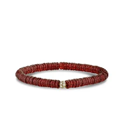Gold & Diamond 4mm Pave Ball on Garnet