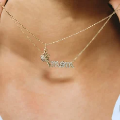 Gold & Diamond Mom Necklace