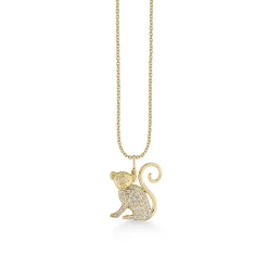 Gold & Diamond Monkey Charm