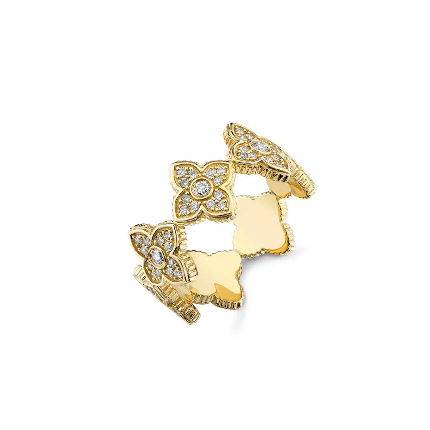 Gold & Diamond Moroccan Flower Eternity Ring
