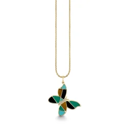 Gold & Diamond Mosaic Butterfly Charm