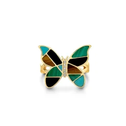 Gold & Diamond Mosaic Butterfly Ring