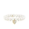 Gold & Diamond Mother of Pearl Heart on Pearls