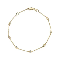 Gold & Diamond Multi Marquise Eye Bracelet