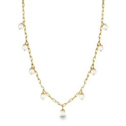 Gold & Diamond Multi Marquise Pearl Necklace