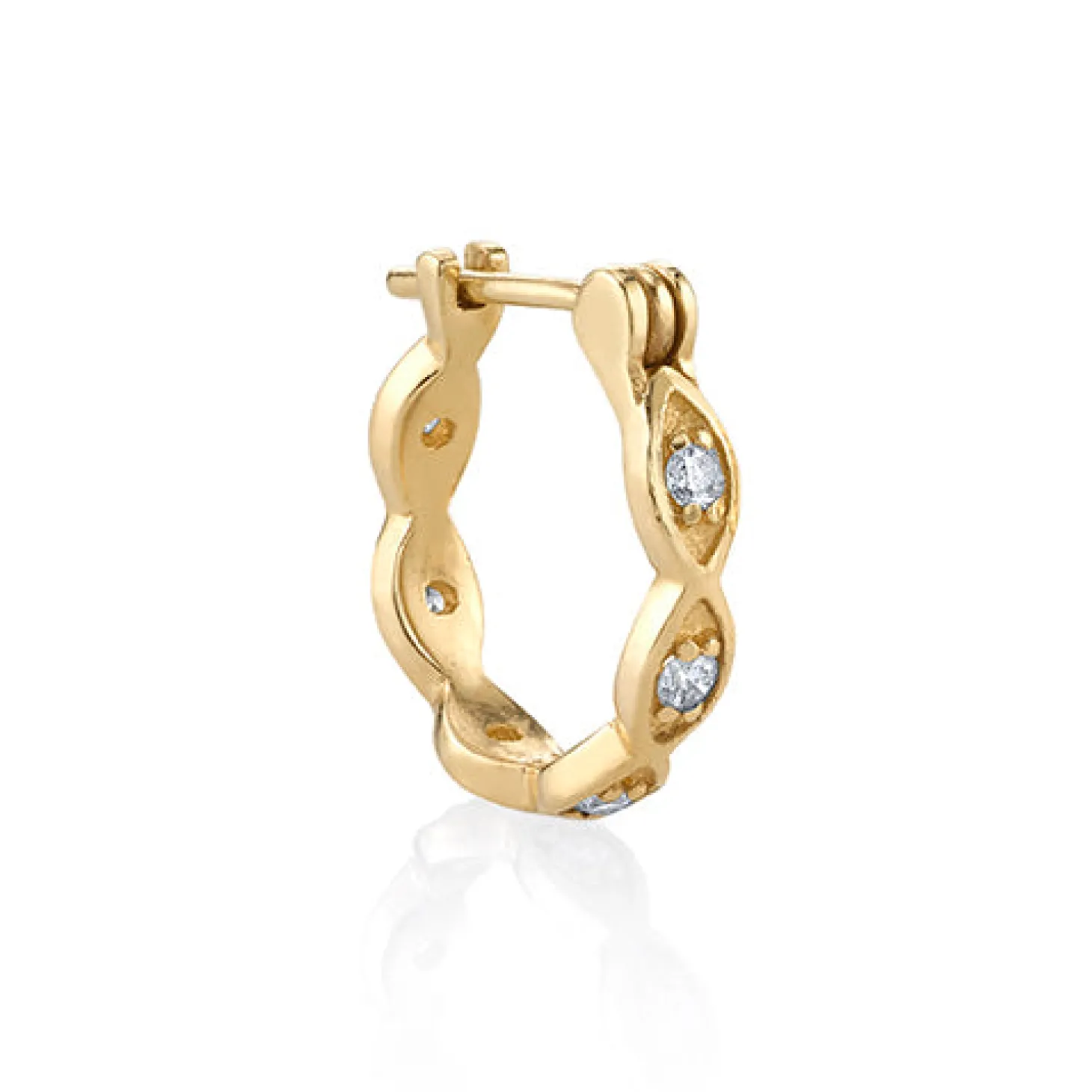 Gold & Diamond Multi Marquise Eye Hoops